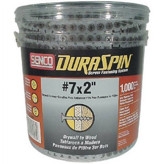 Senco 07A200P Duraspin #7 Shank Auto Feed Drywall To Wood Screw, 2", 1000-Ct, Each