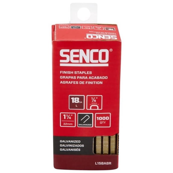 Senco 2037321 0.25 x 1.25 in. 18 Gauge Galvanized Finish Staples, Silver - Pack of 1000
