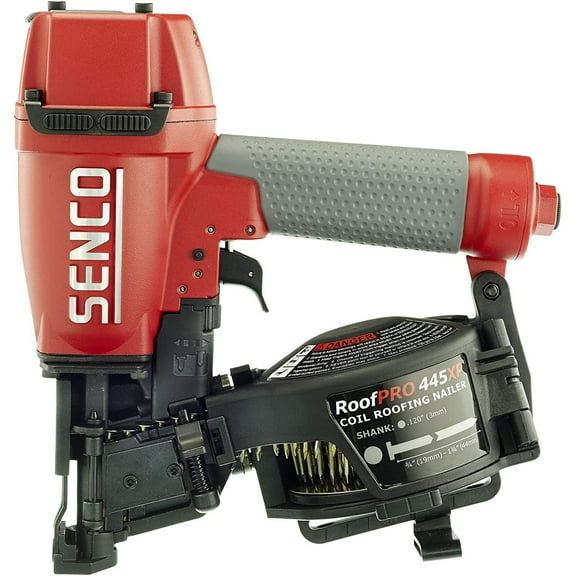 Senco Roofing Nailer 445Xp 8V0001N 15 Degree Coil - Adjustable, Manual, Red/Gray