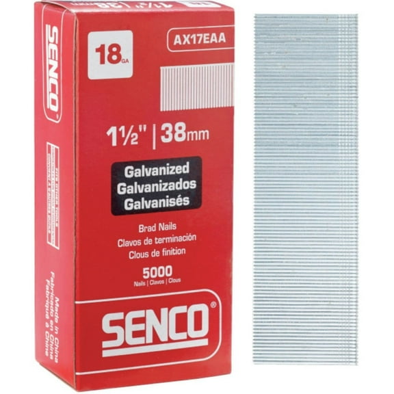 Senco AX17EAA 1-1/2" 18 Ga Straight Strip Galvanized Brad Nails 5000/Box