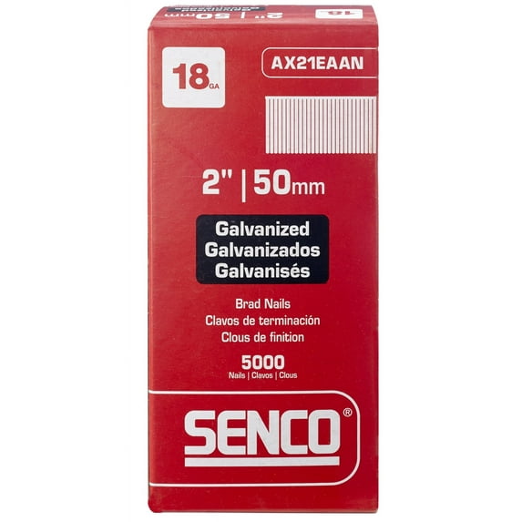 Senco AX21EAAN 2" 18 Gauge Straight Strip Galvanized Brad Nails 5000 Count
