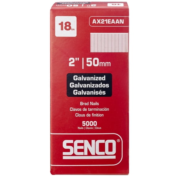 Senco AX21EAAN 2" 18 Gauge Straight Strip Galvanized Brad Nails 5000 Count