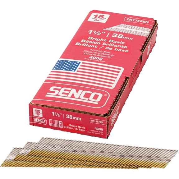 Senco Brands DA17EPBN Brad Nails - Angled Finishing Nails, 15 Gauge