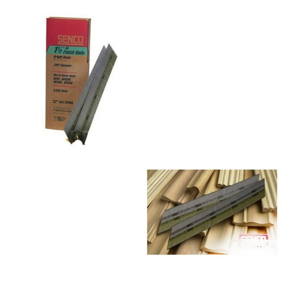Senco, DA17EPBN, Angled Finish Nail, 15ga, 1-1/2 In, PK4000