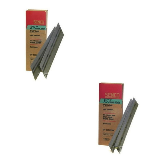 Senco, DA25EPB, Angled Finish Nail, 15ga, 2-1/2 In, PK3000