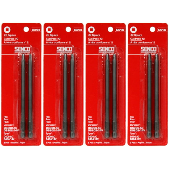 Senco EA0123 #2 Square Duraspin Drive Bit Set 2ct (4-Pack)