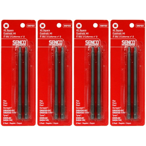 Senco EA0123 #2 Square Duraspin Drive Bit Set 2ct (4-Pack)