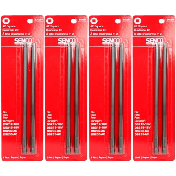 Senco EA0298#2 Square Bits - Duraspin Technology Integrated Auto-Feed Screw System 4-2 Packs — Construction & DIY Use, Standard Hardware Spec