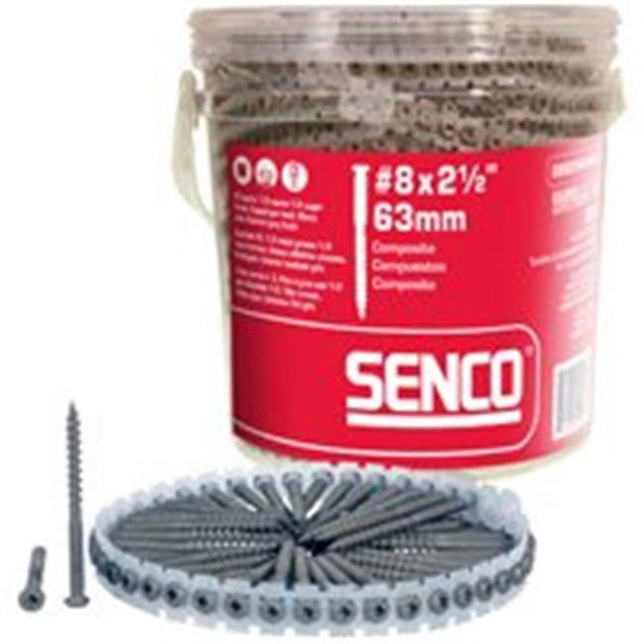 SENCO 08S250W497 Collated Composite Deck Screw 2 Drive Sharp Point Cupped Pan Head 21/2 in L