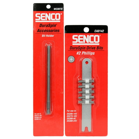 Senco WC0070 Duraspin Mandrel Bit Holder and EA0142 2pc #2 Phillips Duraspin Drive Bit Set