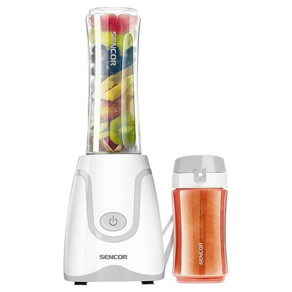 Sencor SBL2200WH Smoothie Blender with 2 Bottles (0.3-Liter and 0.6-Liter), White