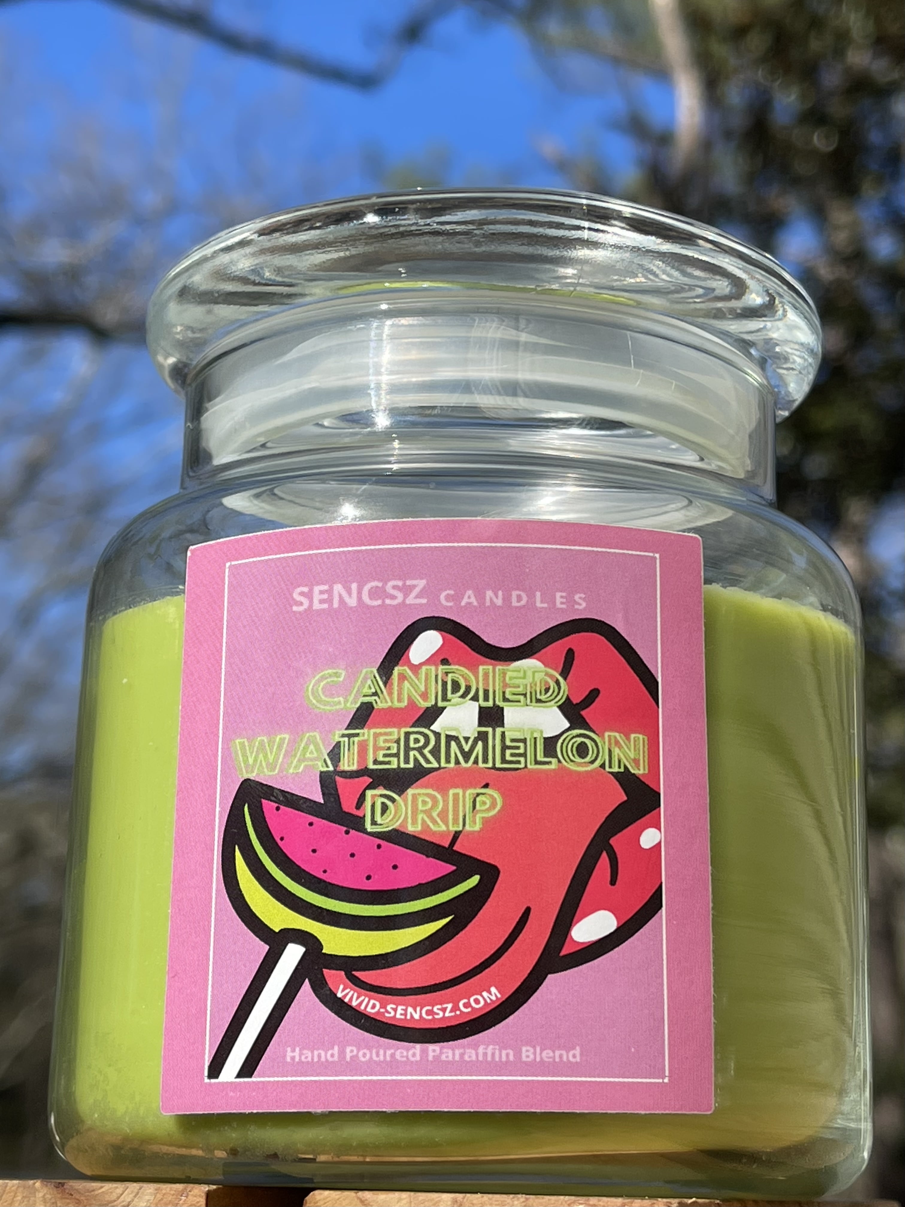 Sencsz Watermelon Scent Candle, Double-Wick, 16 Ounce Jar
