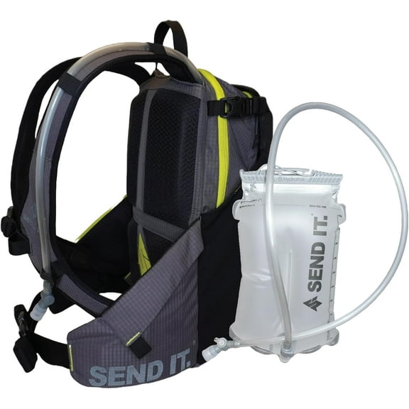 Send It Defender 15L Bag, MTB, MOTO Backpack with Spine Protector for Men and Women. Hydration Backpack with Cell Padding, Adjustable Fit for Everyone