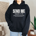thumbnail image 1 of Send Me Isaiah 6:8 Bible Verse Sweatshirts for Men & Women Faith Based Inspirational Tops Christian Long Sleeve Hoodie Casual Pullover for Daily Outfits Black,M, 1 of 5