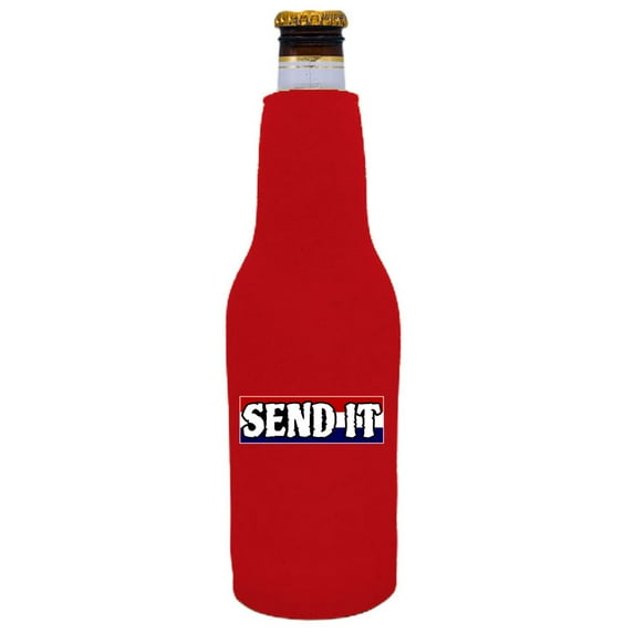 Send It Beer Bottle Coolie (Red)