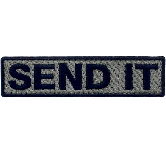 Send It Embroidered Patch Tactical Morale Applique Fastener Hook And Loop Emblem, Olive And Black