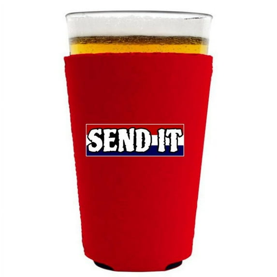 Send It Pint Glass Coolie (Red)