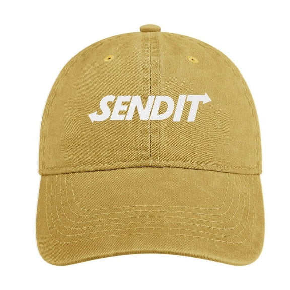 Send It Sand Colour Hat Adjustable Funny Fashion Unisex Baseball Cap For Men Women