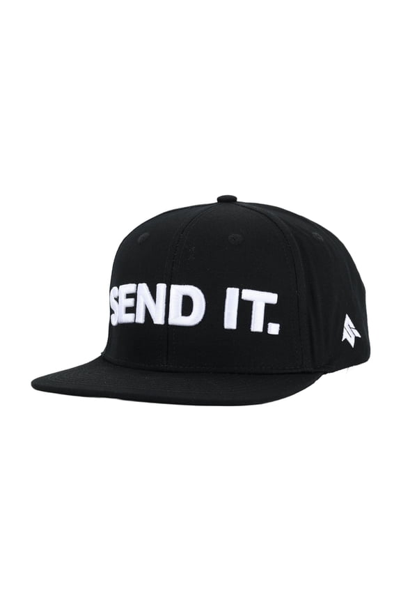 . Senduro Flat Bill Logo Hat, Black