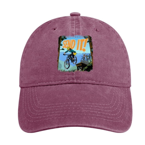 Send It Wine Red Hat Adjustable Funny Fashion Unisex Baseball Cap For Men Women