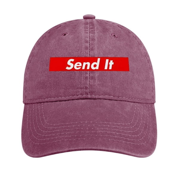 Send It Wine Red Hat Adjustable Funny Fashion Unisex Baseball Cap For Men Women