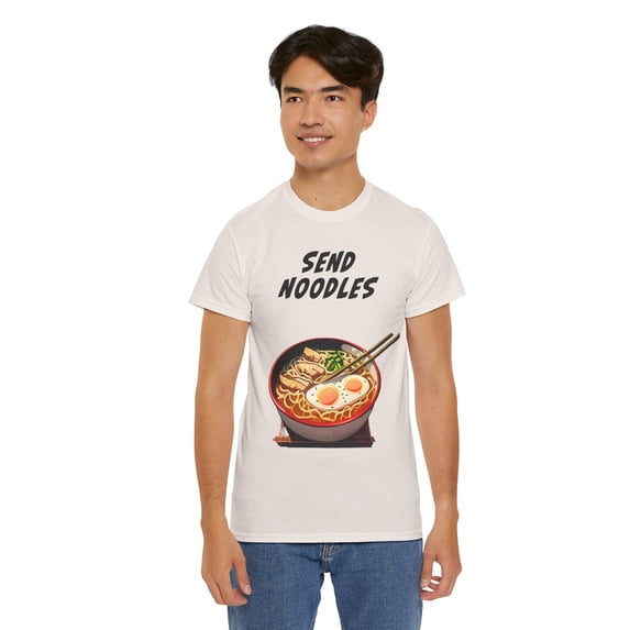 Send Noodles Short-Sleeved Unisex Crew T-Shirt Classic Fit, Sizes S-5XL