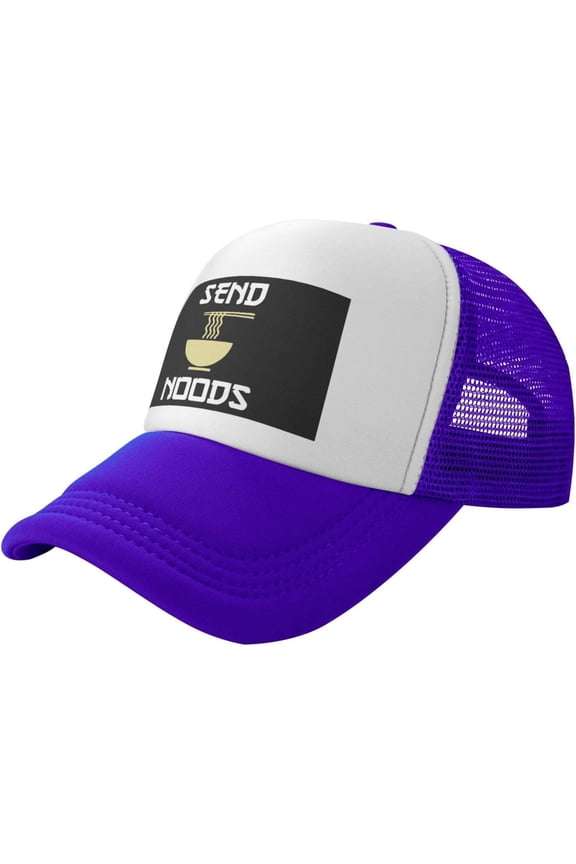 Send Noods Ramen Noodles Daily Trucker Hat - Mesh Baseball Snapback Cap for Men Or Women Outdoors Black