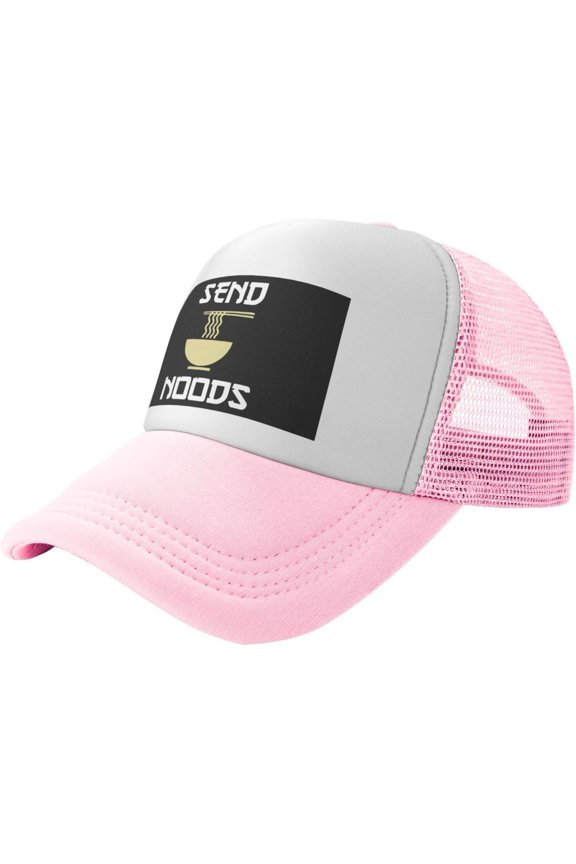 Send Noods Ramen Noodles Daily Trucker Hat - Mesh Baseball Snapback Cap for Men Or Women Outdoors Black