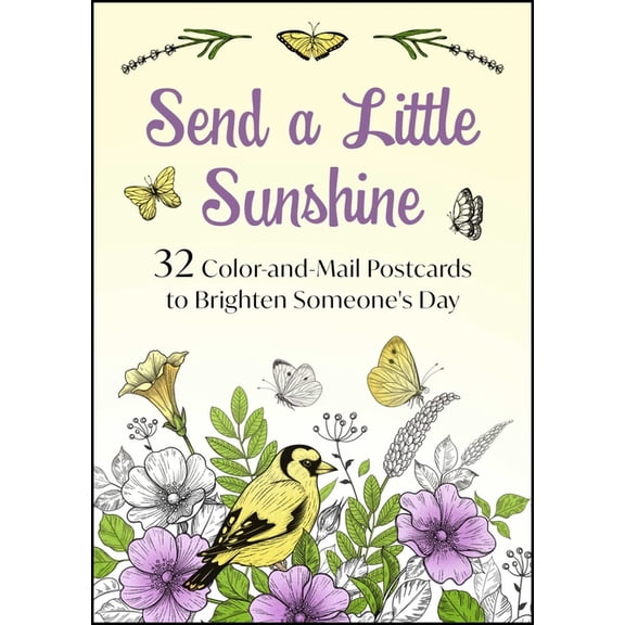 Send a Little Sunshine: 24 Color-And-Mail Postcards to Brighten Someone's Day, (Hardcover)