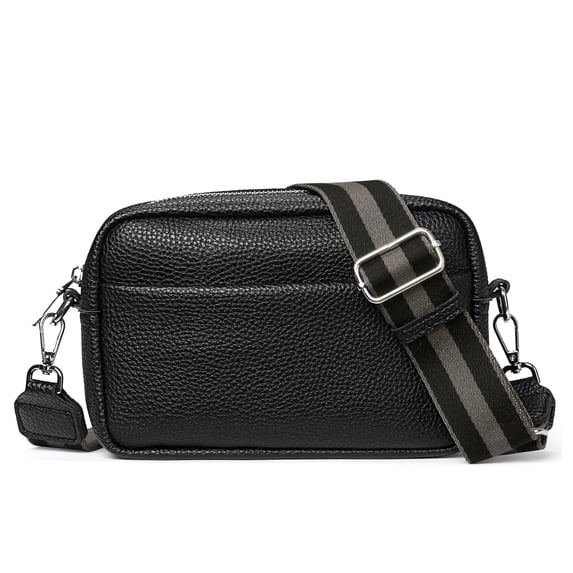 Sendefn Leather Crossbody Bag for Women,Ladies Wide Strap Shoulder Bag Small Purses and Handbags
