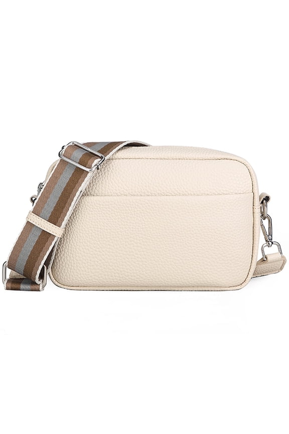 Leather Crossbody Bag for Women,Ladies Wide Strap Shoulder Bag Small Purses and Handbags
