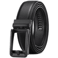 thumbnail image 1 of Sendefn Men's Leather Belt Automatic Ratchet Buckle Slide Belt for Dress Casual Trim to Fit with Gift Box(A-black-71-HS,28'' to 46'' WAIST ADJUSTABLE), 1 of 7