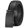 thumbnail image 1 of Sendefn Men's Leather Belt Automatic Ratchet Buckle Slide Belt for Dress Casual Trim to Fit with Gift Box(A-black-31,28'' to 46'' WAIST ADJUSTABLE), 1 of 7