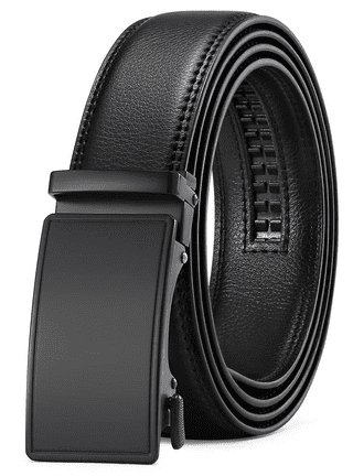 Men's Black Leather Dress Belt. Made in USA. Premium Italian