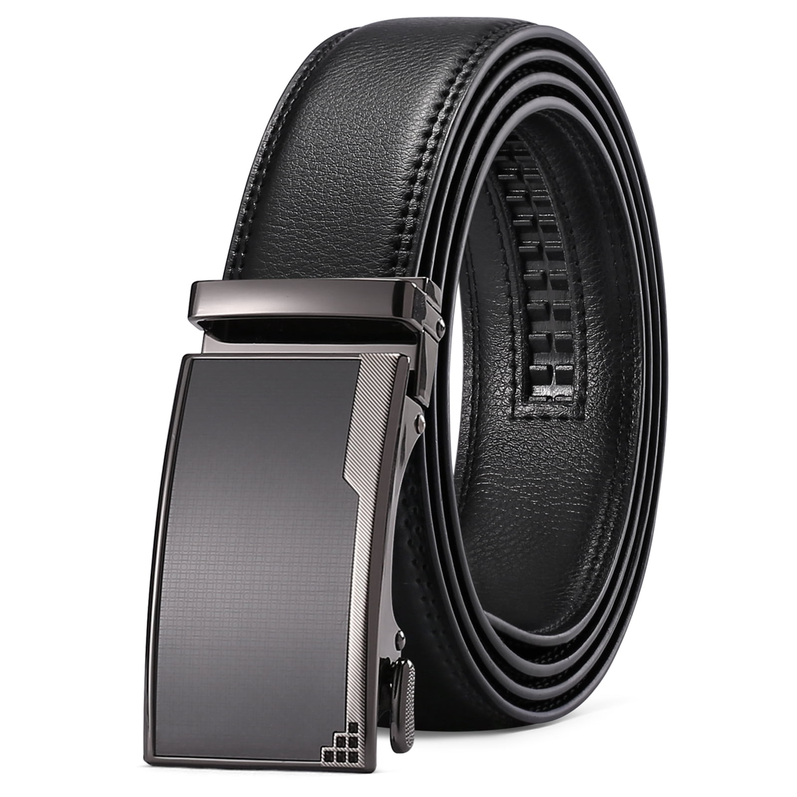 Mens Designer Belts Leather Fashion Ratchet Belt with Automatic Slide Buckle