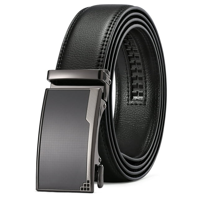 Sendefn Men's Leather Belt Automatic Ratchet Buckle Slide Belt for ...