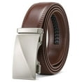 thumbnail image 1 of Sendefn Men's Leather Belt Automatic Ratchet Buckle Slide Belt for Dress Casual Trim to Fit with Gift Box, 1 of 6