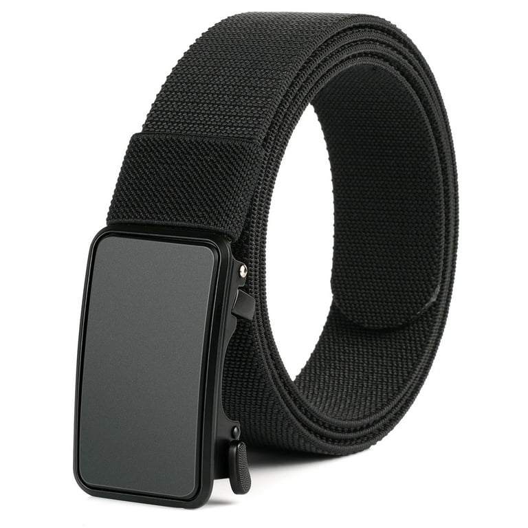 Sendefn Men s Nylon Belt Automatic Ratchet Buckle Slide Belt for Dress Casual Trim to Fit with Gift Box Walmart