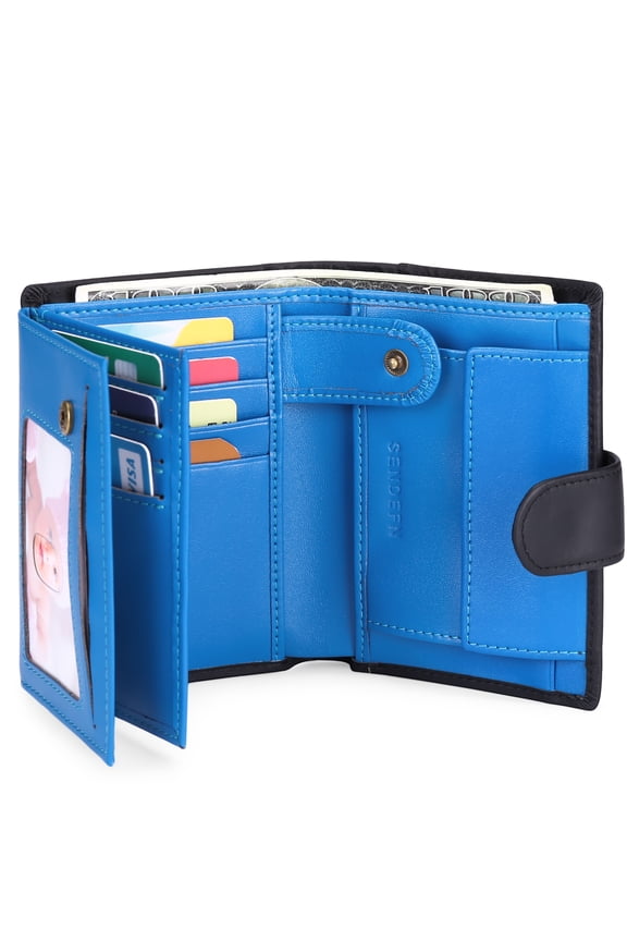 Mens Wallets with RFID Protection,Genuine Leather Wallet for Men,Trifold Wallet with 16 Card Slots & Coin Compartment