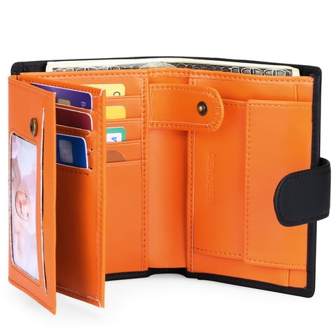 Mens Wallets with RFID Protection,Genuine Leather Wallet for Men,Trifold Wallet with 16 Card Slots & Coin Compartment