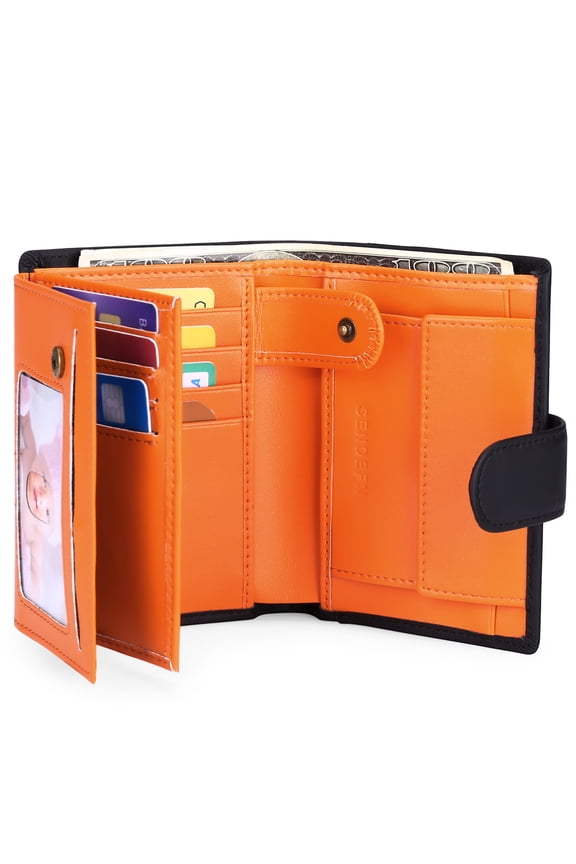 Mens Wallets with RFID Protection,Genuine Leather Wallet for Men,Trifold Wallet with 16 Card Slots & Coin Compartment