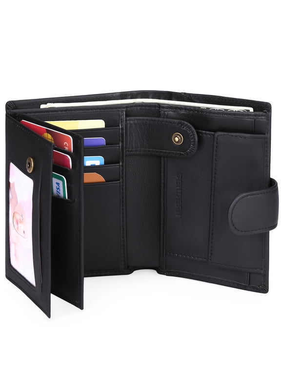 Mens Wallets with RFID Protection,Genuine Leather Wallet for Men,Trifold Wallet with 16 Card Slots & Coin Compartment