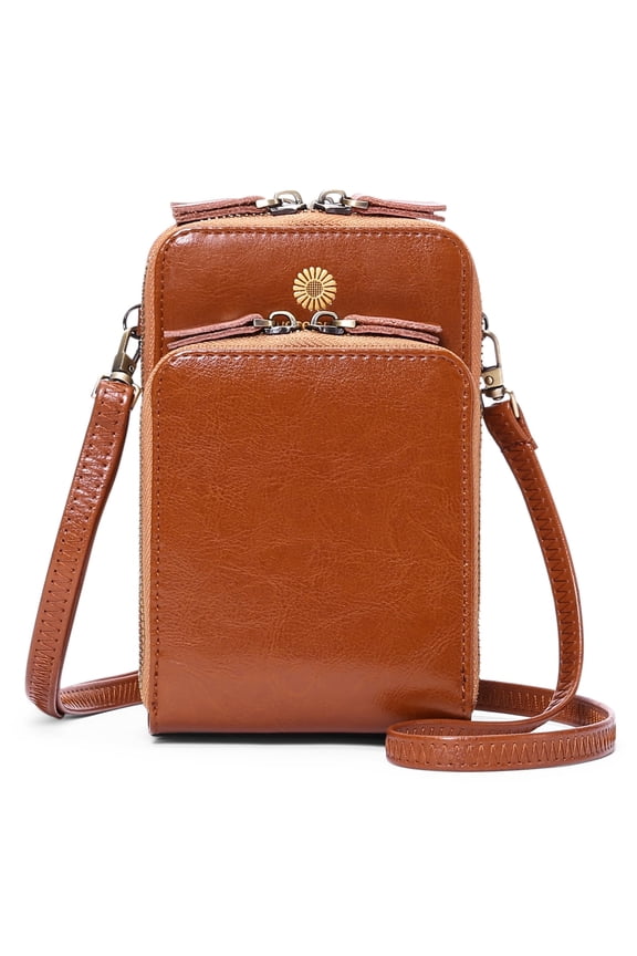 Small Crossbody cell Phone Purse for women,RFID Blocking Mini Shoulder Handbag Leather Wallet with Credit Card Slots