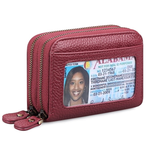 Small Genuine Leather Wallet for Women, RFID Blocking Credit Card Holder Wallet