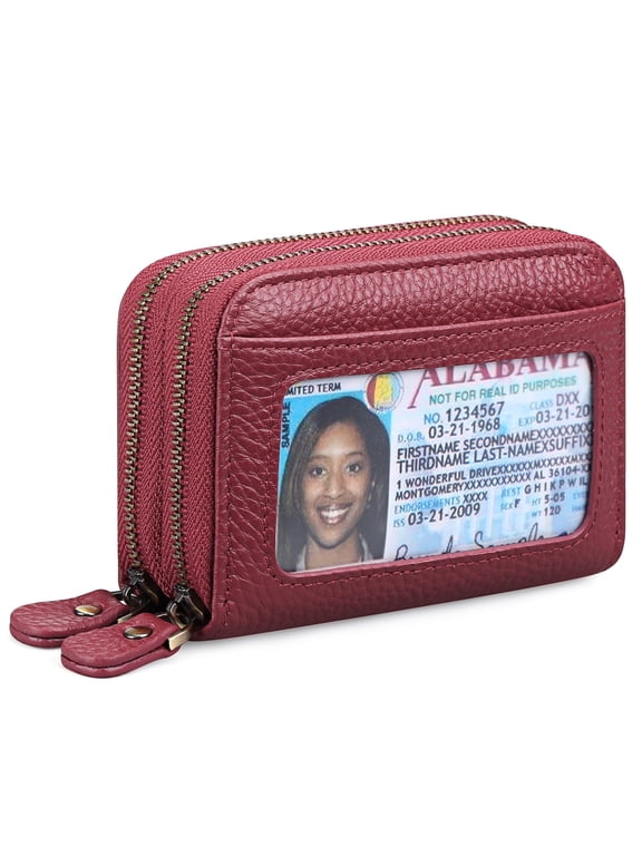 Small Genuine Leather Wallet for Women, RFID Blocking Credit Card Holder Wallet