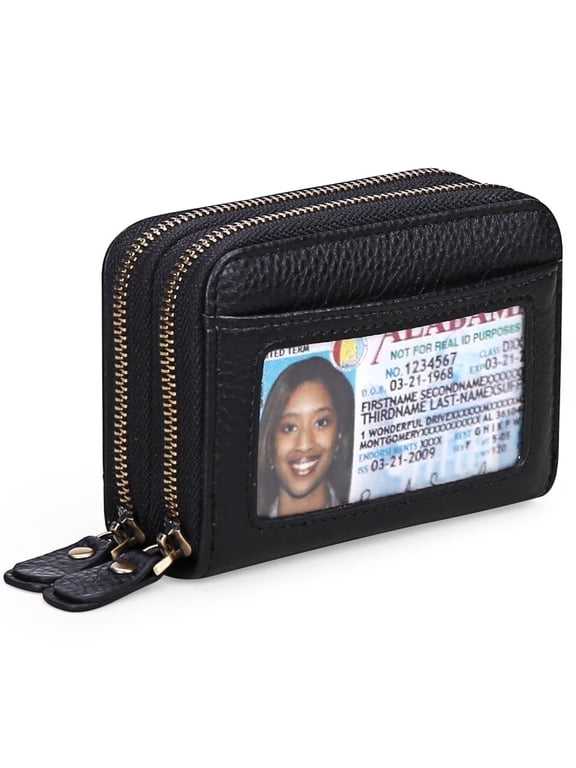 Small Genuine Leather Wallet for Women, RFID Blocking Credit Card Holder Wallet
