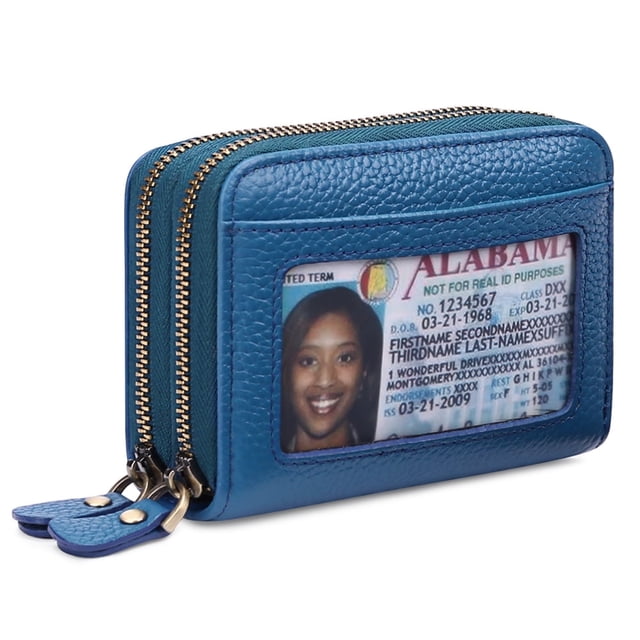 Sendefn RFID Blocking Wallet for Women, Genuine Leather, Double Zip ...