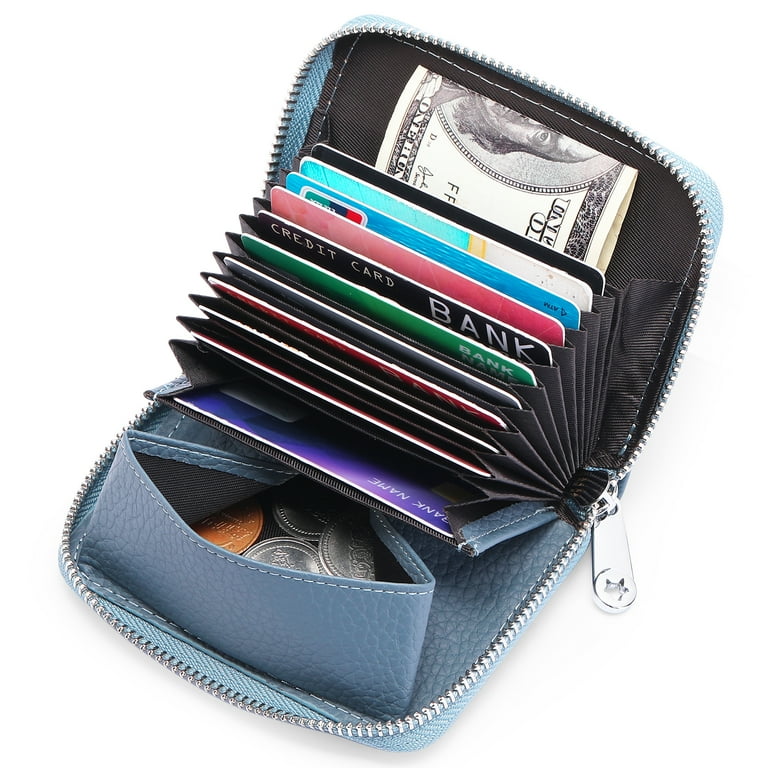 Sendefn Small Wallet for Women RFID Blocking Credit Card Holder Zipper Card Case Wallet