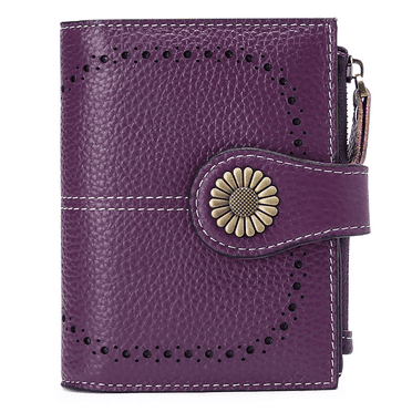Sendefn Small Women Wallet Genuine Leather Bifold Purse RFID Blocking Card Holder