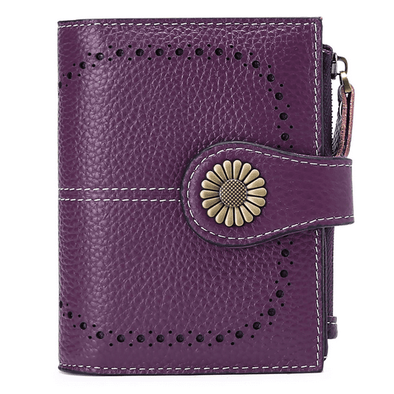 Sendefn Small Women Wallet Genuine Leather Bifold Purse RFID Blocking Card Holder